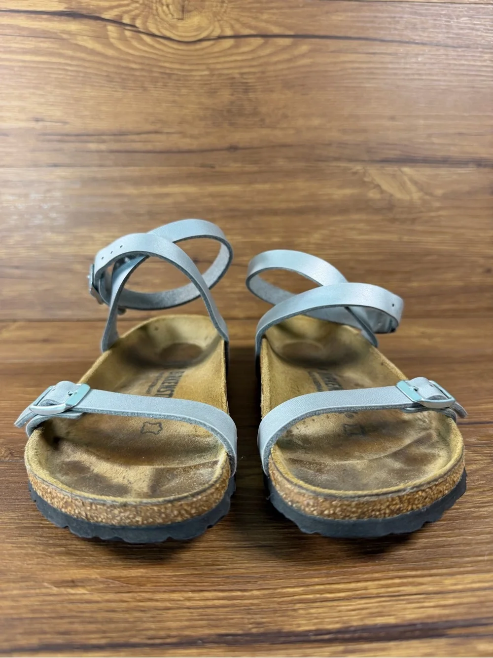 Birkenstock Yara Silver Birko-Flor Buckle Strap Sandal Women’s Size 5 US 36 EU
